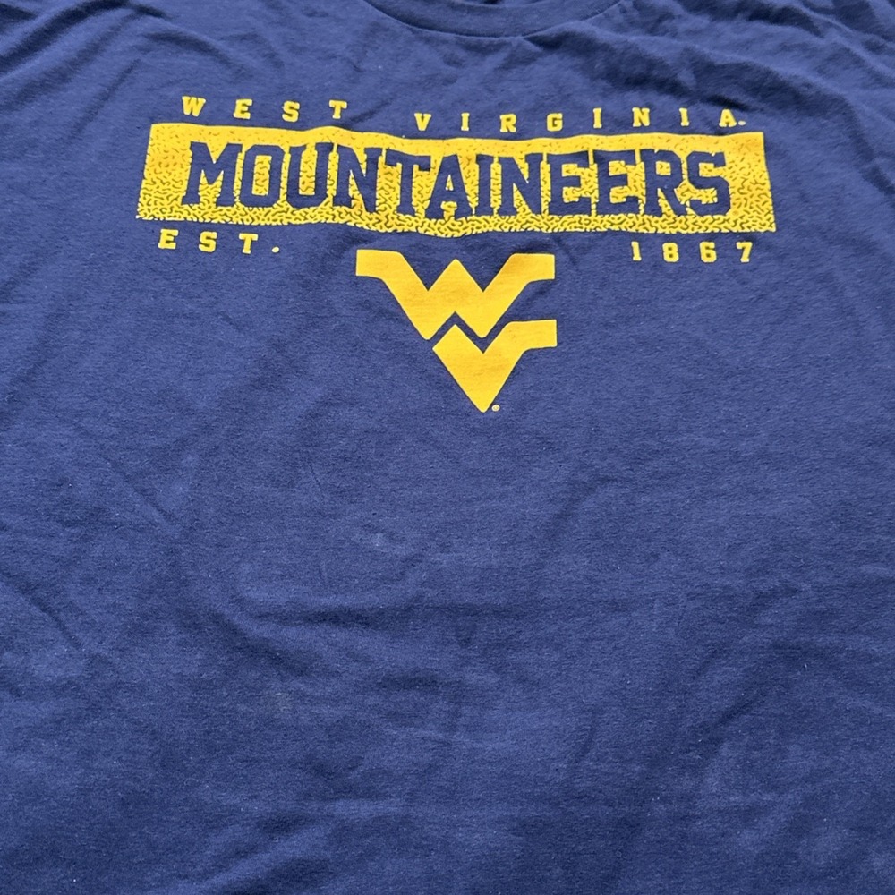 West Virginia Mountaineers T Shirt Mens Size‎ XL NCAA Navy Blue 100% Cotton NEW - Picture 2 of 9